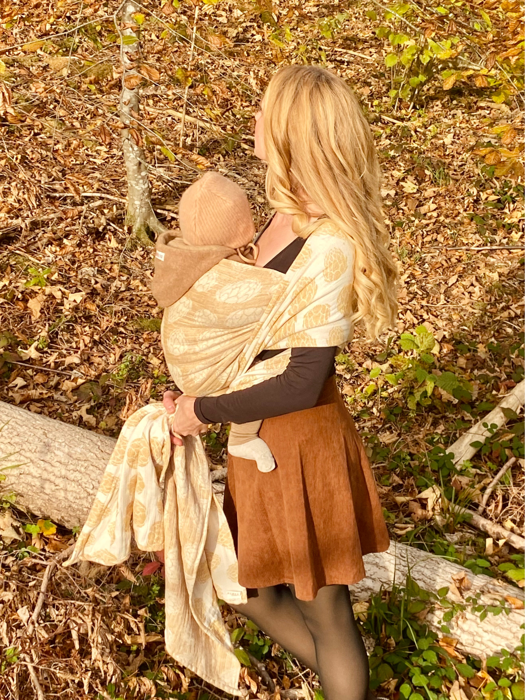 Camilou Tragetuch Artishocca Amber mit Leinen und Seide