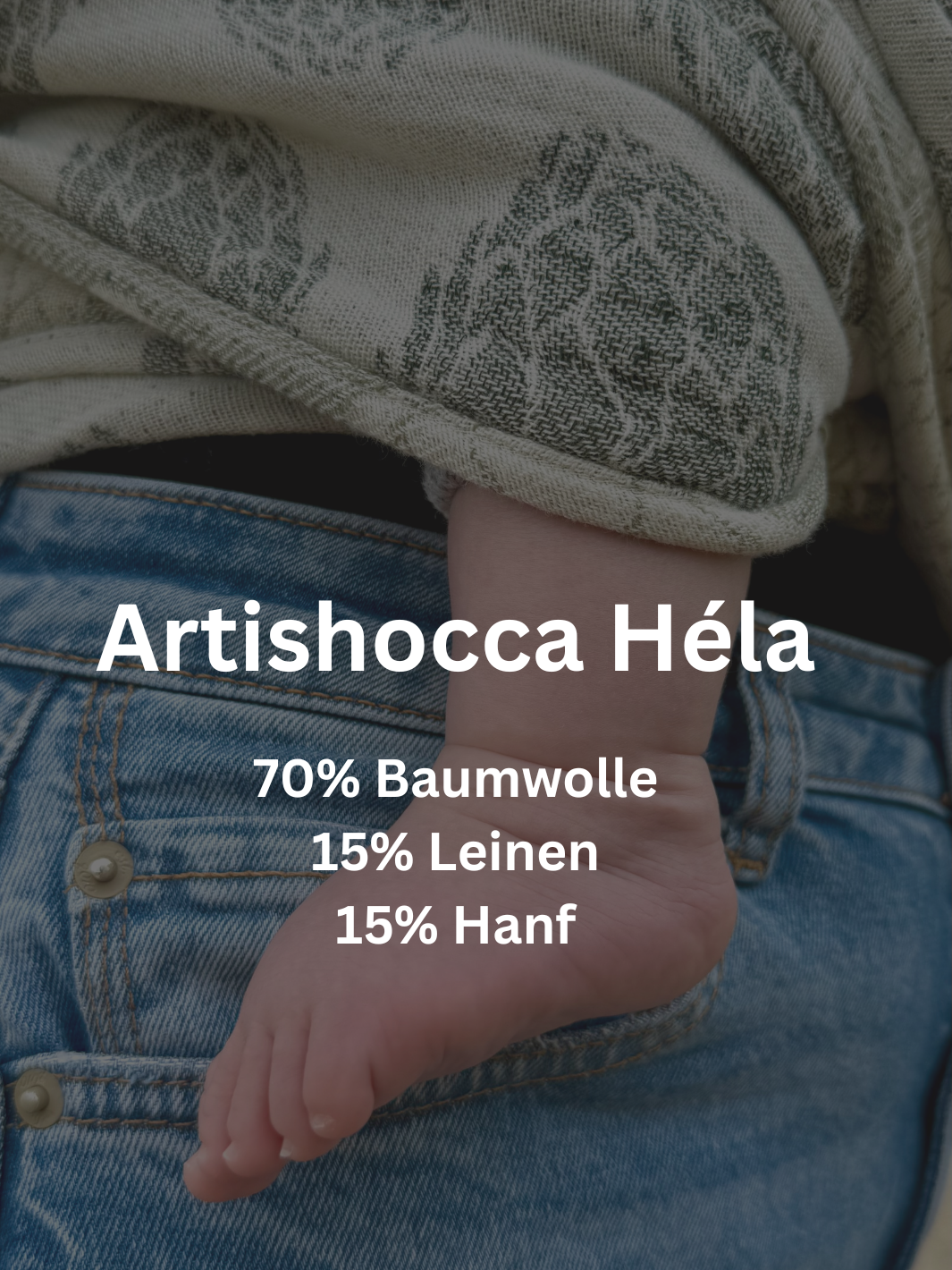 Nachhaltiges Babytragetuch aus Biobaumwolle, Leinen und Hanf, ideal für den Sommer