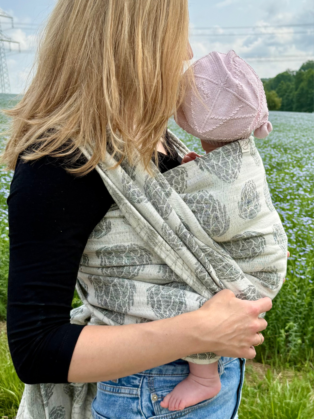 Nachhaltiges babytragetuch aus Leinen, Hanf und Biobaumwolle